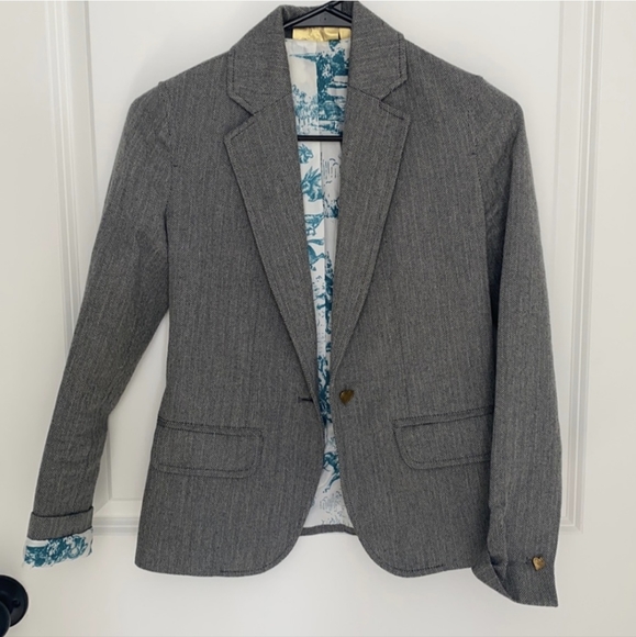 Vera Wang Princess Herringbone Blazer L - Picture 1 of 6